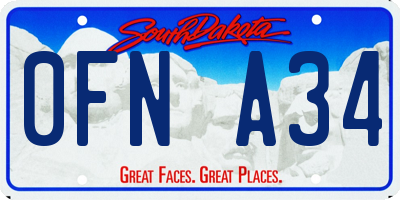 SD license plate 0FNA34