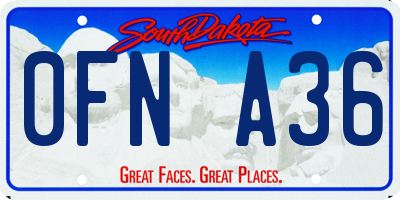 SD license plate 0FNA36