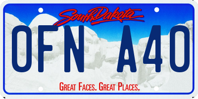 SD license plate 0FNA40