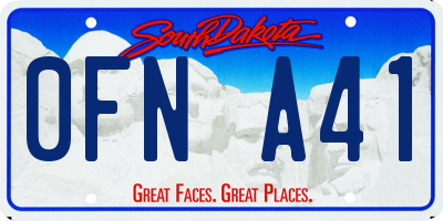 SD license plate 0FNA41