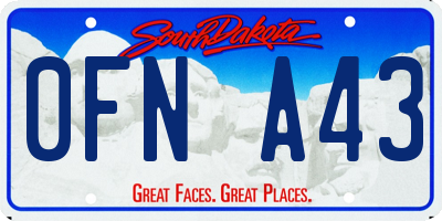 SD license plate 0FNA43
