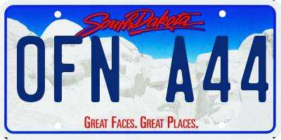 SD license plate 0FNA44