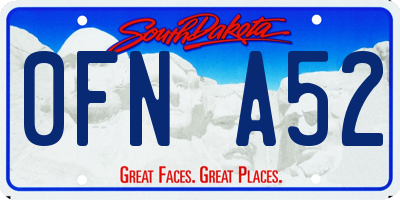 SD license plate 0FNA52