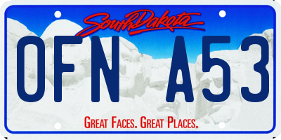 SD license plate 0FNA53