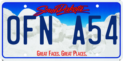 SD license plate 0FNA54