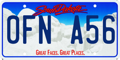 SD license plate 0FNA56