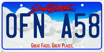 SD license plate 0FNA58