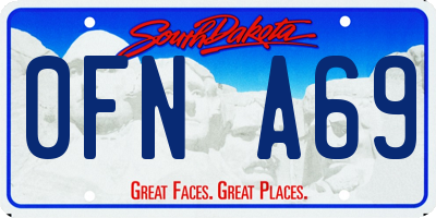 SD license plate 0FNA69