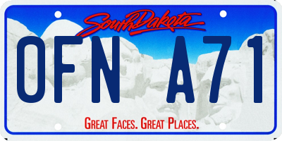 SD license plate 0FNA71