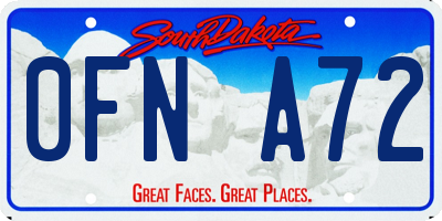 SD license plate 0FNA72