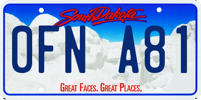 SD license plate 0FNA81