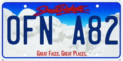 SD license plate 0FNA82