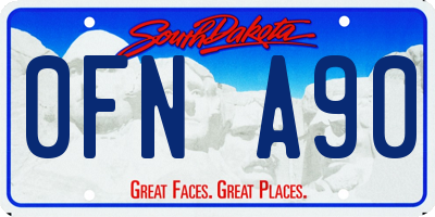 SD license plate 0FNA90