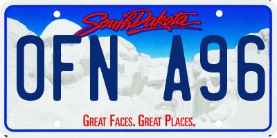 SD license plate 0FNA96
