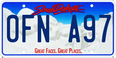 SD license plate 0FNA97