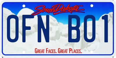 SD license plate 0FNB01