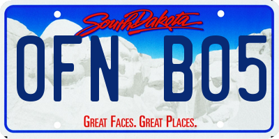 SD license plate 0FNB05