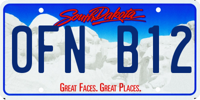 SD license plate 0FNB12