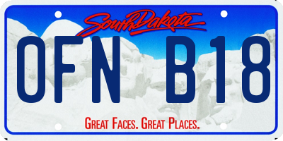 SD license plate 0FNB18