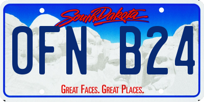 SD license plate 0FNB24