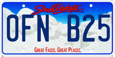 SD license plate 0FNB25