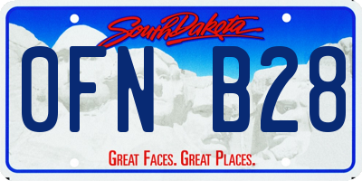 SD license plate 0FNB28