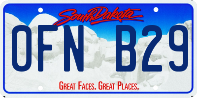 SD license plate 0FNB29