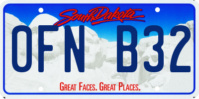 SD license plate 0FNB32