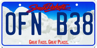SD license plate 0FNB38