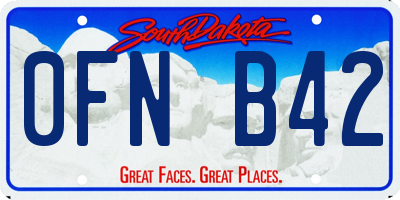 SD license plate 0FNB42