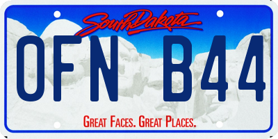 SD license plate 0FNB44