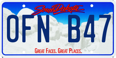 SD license plate 0FNB47