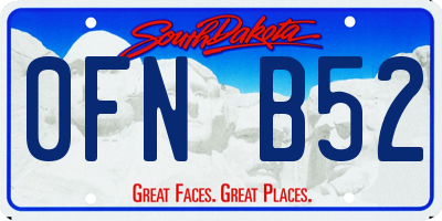 SD license plate 0FNB52