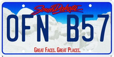 SD license plate 0FNB57