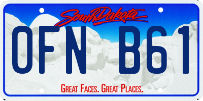 SD license plate 0FNB61