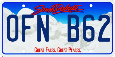 SD license plate 0FNB62