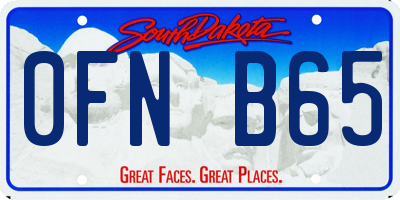 SD license plate 0FNB65