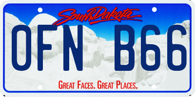 SD license plate 0FNB66