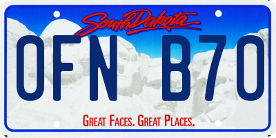 SD license plate 0FNB70
