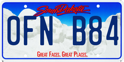SD license plate 0FNB84