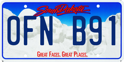 SD license plate 0FNB91