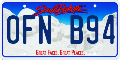 SD license plate 0FNB94