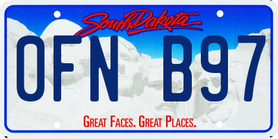 SD license plate 0FNB97