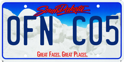 SD license plate 0FNC05