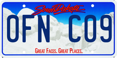 SD license plate 0FNC09