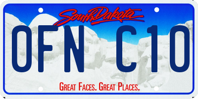 SD license plate 0FNC10