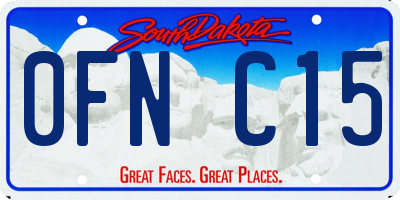 SD license plate 0FNC15