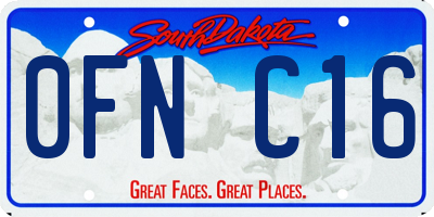 SD license plate 0FNC16