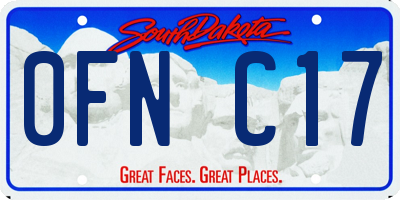 SD license plate 0FNC17