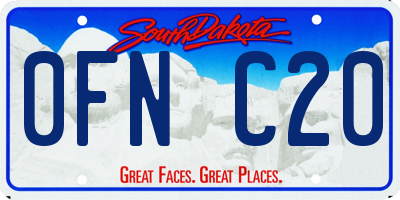 SD license plate 0FNC20